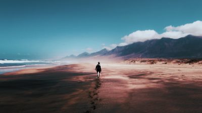 Person Walking in the Desert