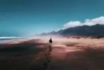 Person Walking in the Desert